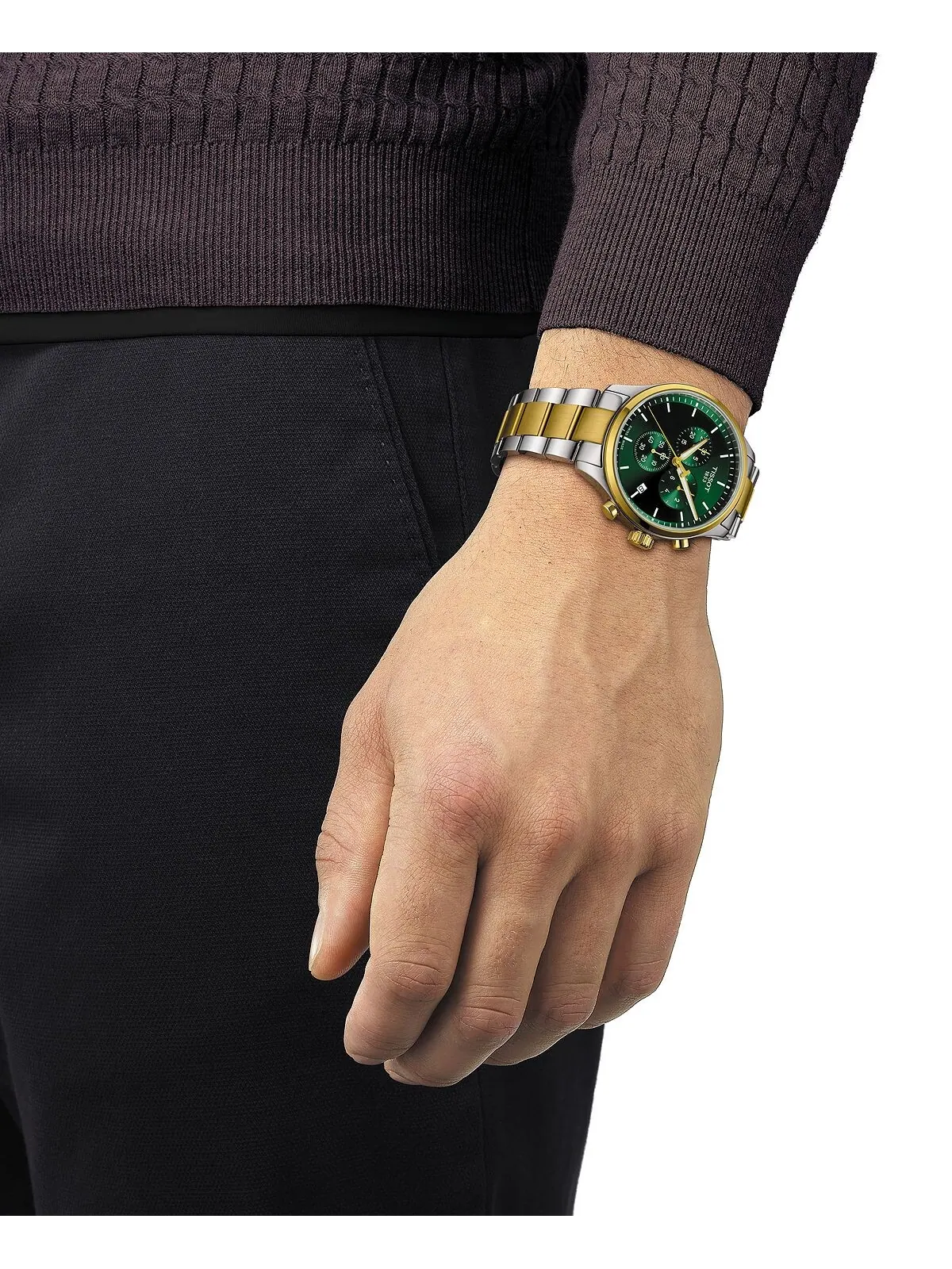 Мужские швейцарские часы с хронографом Chrono XL, классические двухцветные часы-браслет из — изображение 4 из 8