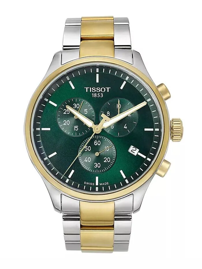 Мужские швейцарские часы с хронографом Chrono XL, классические двухцветные часы-браслет из — изображение 6 из 9