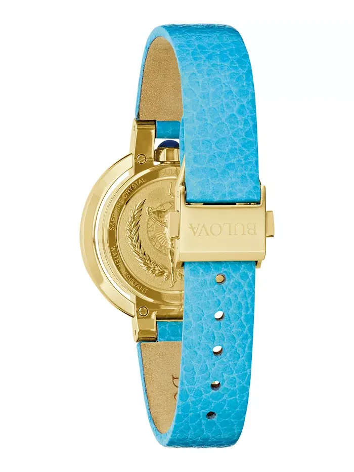 Женские классические часы Rubaiyat с синим кожаным ремешком 30.5 мм Bulova — изображение 3 из 3