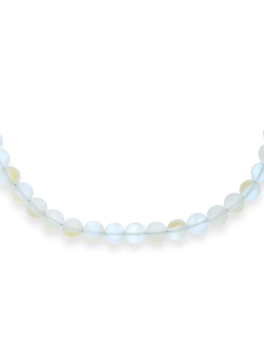 Ожерелье из бусин лунного камня, 45 см, с застежкой-тумблер Bling Jewelry, Created Moonstone — изображение 2 из 4