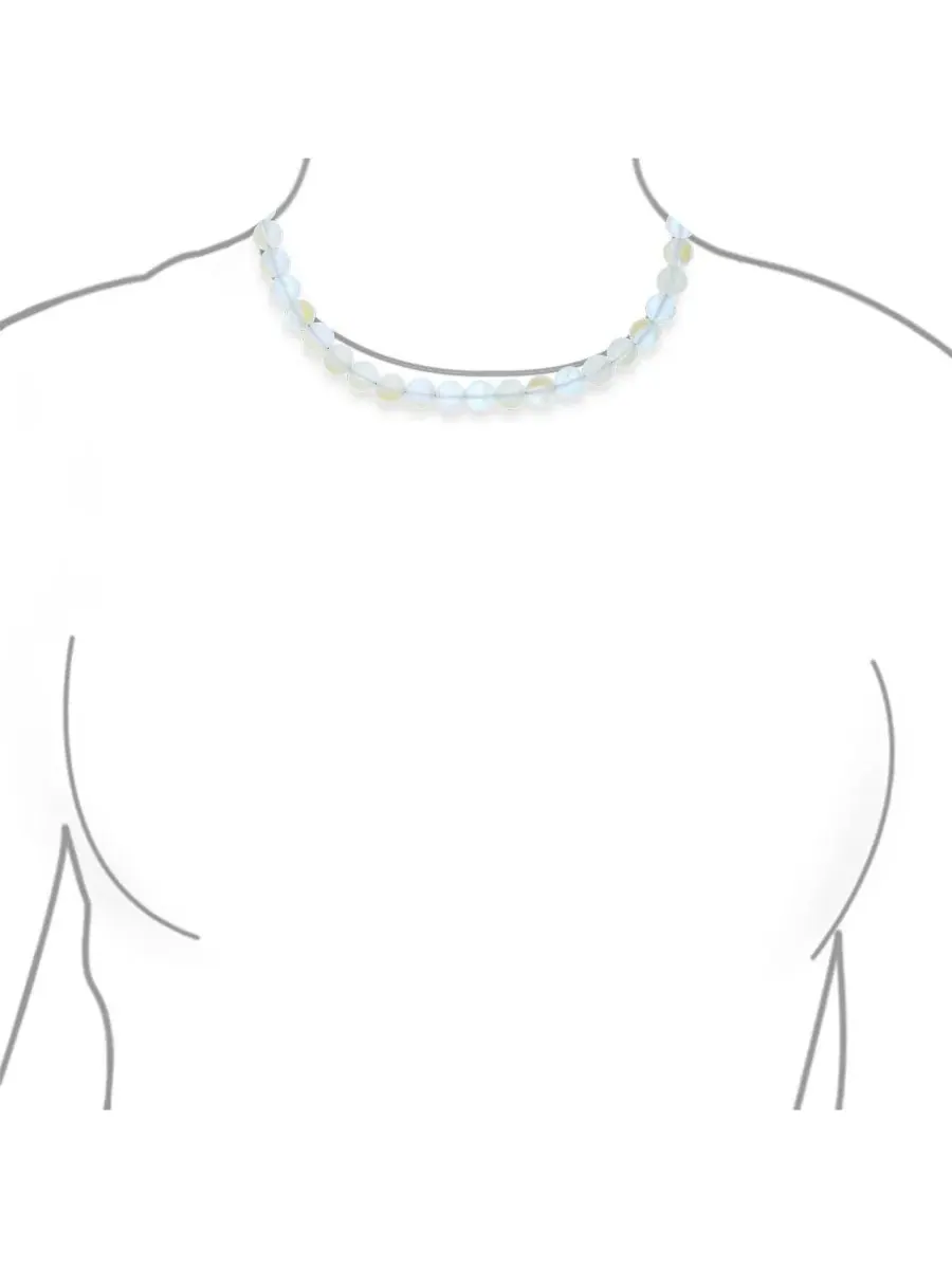 Ожерелье из бусин лунного камня, 45 см, с застежкой-тумблер Bling Jewelry, Created Moonstone — изображение 4 из 4