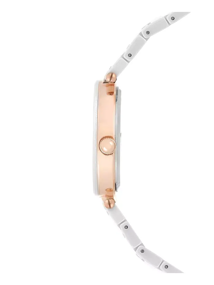 Женские часы Anne Klein с бриллиантом на белом керамическом браслете, 33 мм — изображение 2 из 4