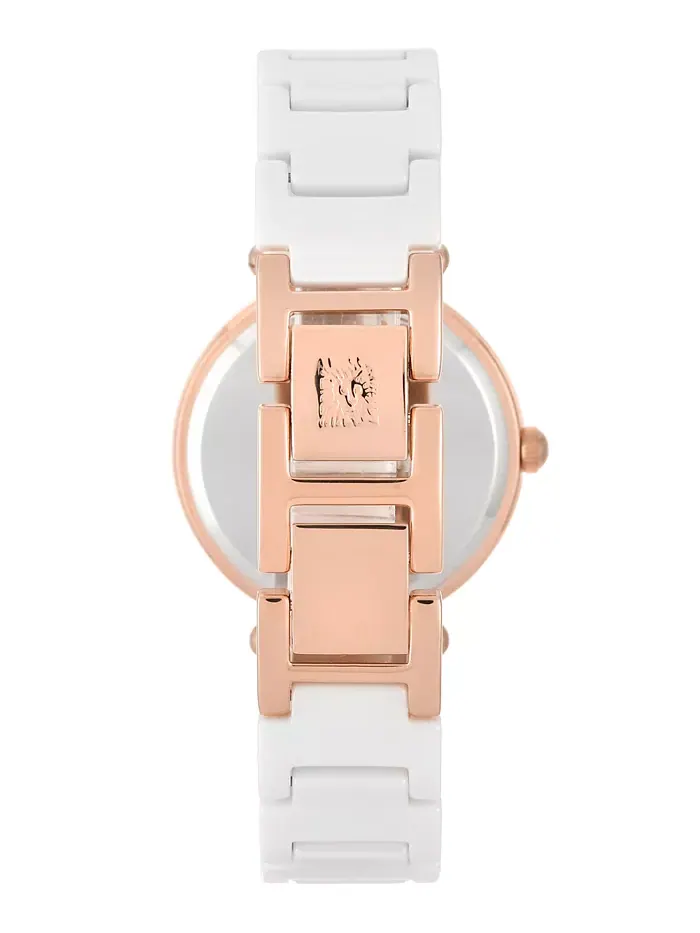 Женские часы Anne Klein с бриллиантом на белом керамическом браслете, 33 мм — изображение 3 из 4