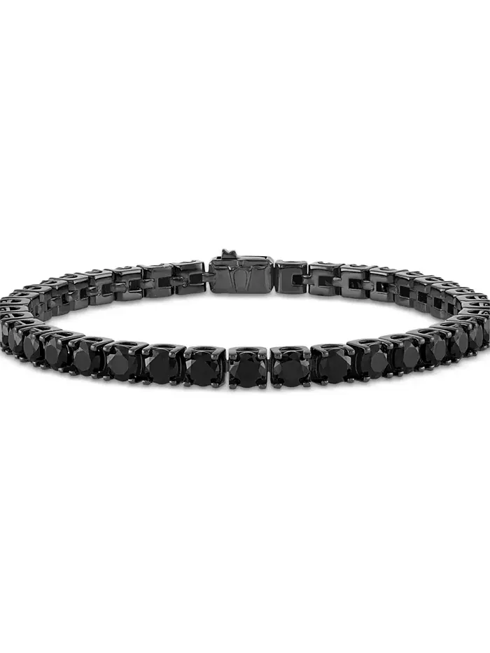 Мужской браслет Icon Black-Tone в стиле теннис из стерлингового серебра Bulova — изображение 1 из 3