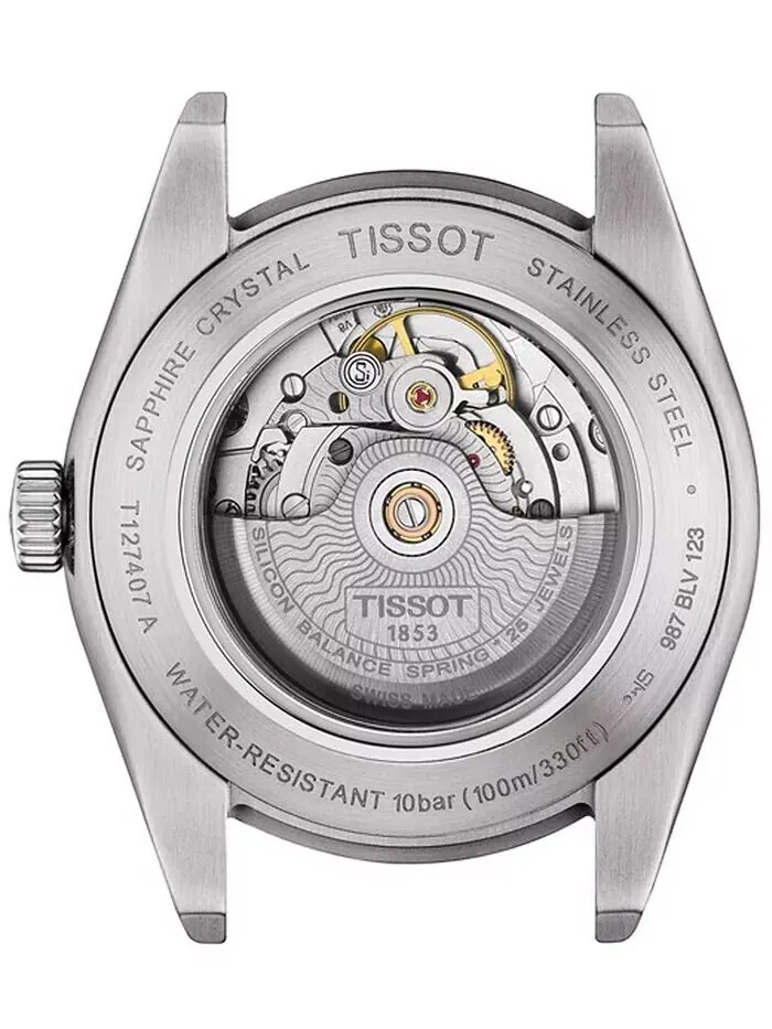 Мужские швейцарские автоматические часы T-Classic Gentleman Powermatic 80 из кремниевой нержавеющей — изображение 7 из 11
