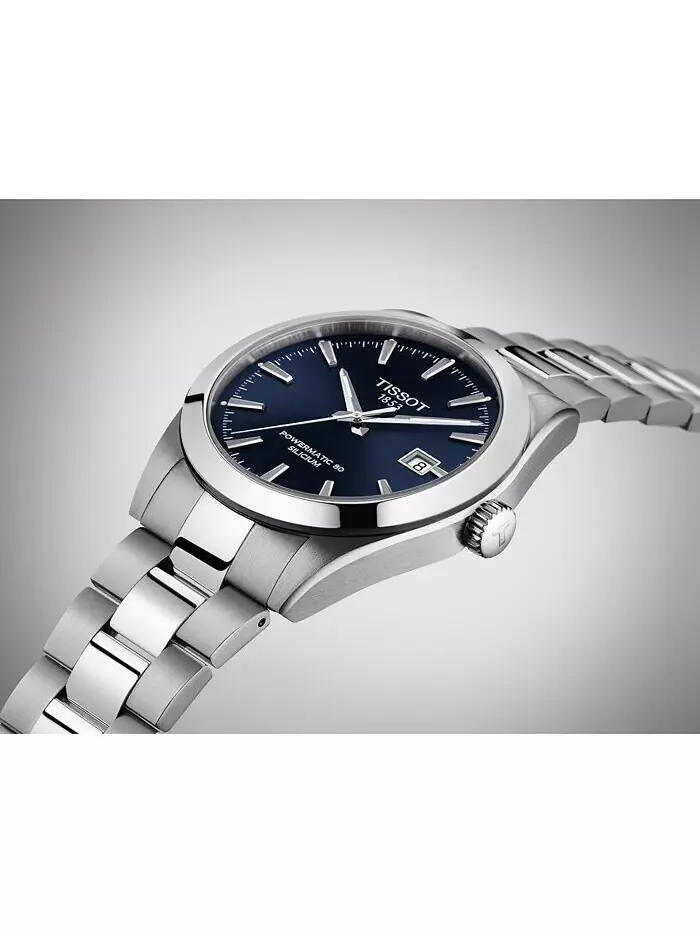 Мужские швейцарские автоматические часы T-Classic Gentleman Powermatic 80 из кремниевой нержавеющей — изображение 9 из 11