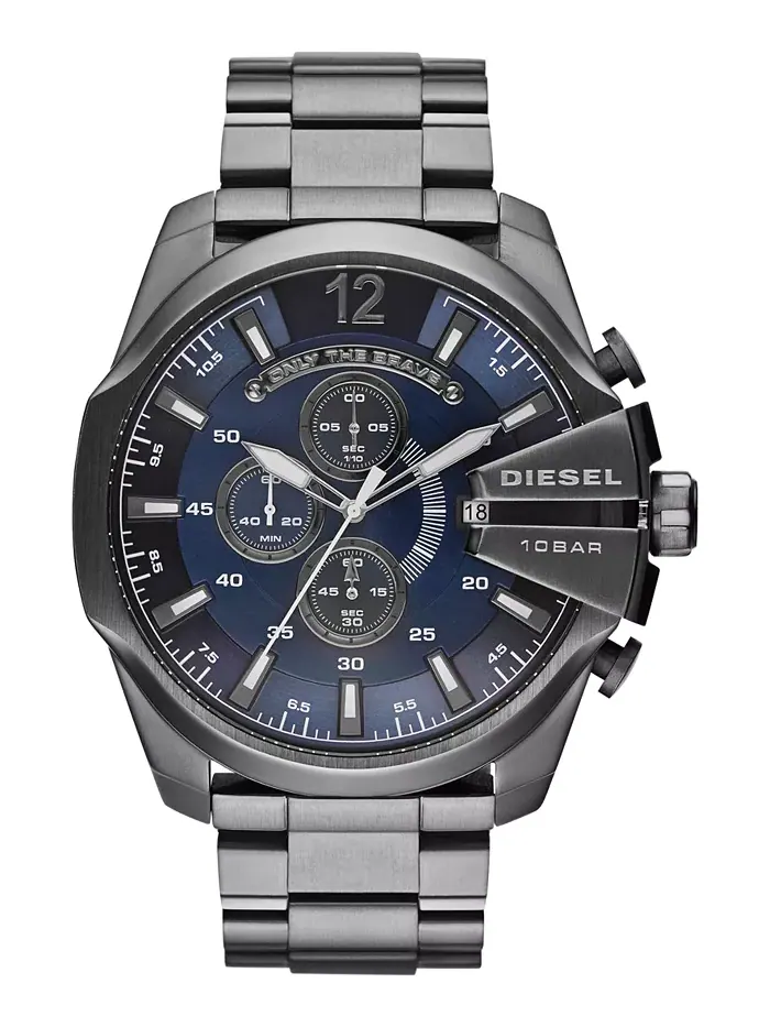 Мужские часы Chronograph Mega Chief с хронографом, корпус из нержавеющей стали с ионным покрытием
