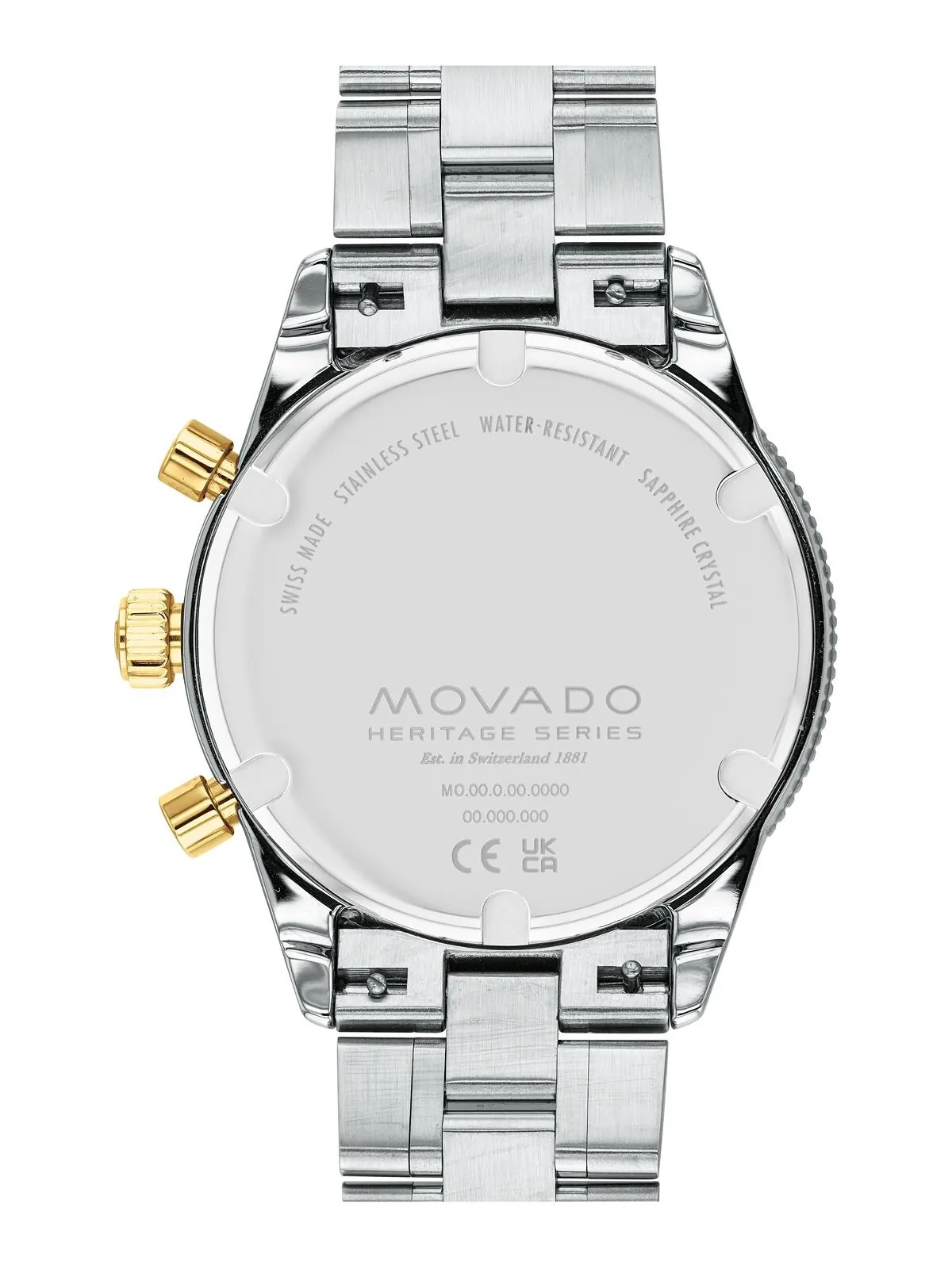 Мужские двухцветные часы Heritage с браслетом из нержавеющей стали, 42 мм Movado — изображение 3 из 3, оттенок мульти