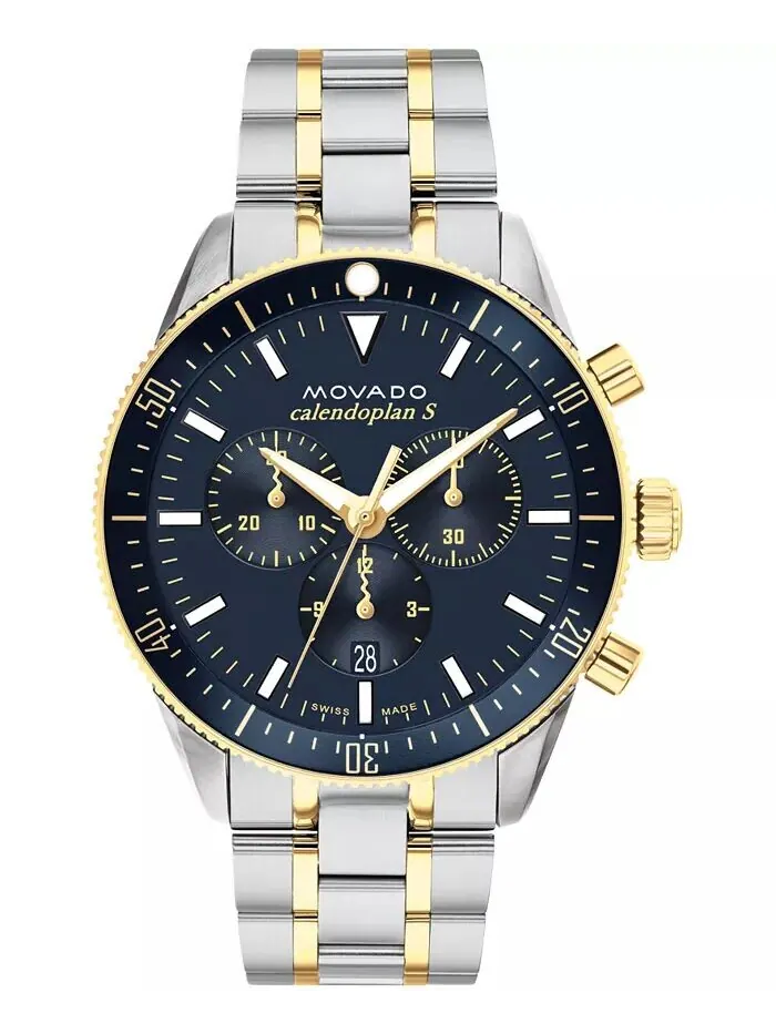 Мужские двухцветные часы Heritage с браслетом из нержавеющей стали, 42 мм Movado — изображение 1 из 3