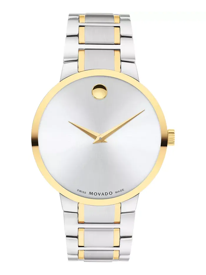 Мужские часы Portfolio Swiss Quartz с корпусом из нержавеющей стали и желтым PVD-покрытием, 40 мм