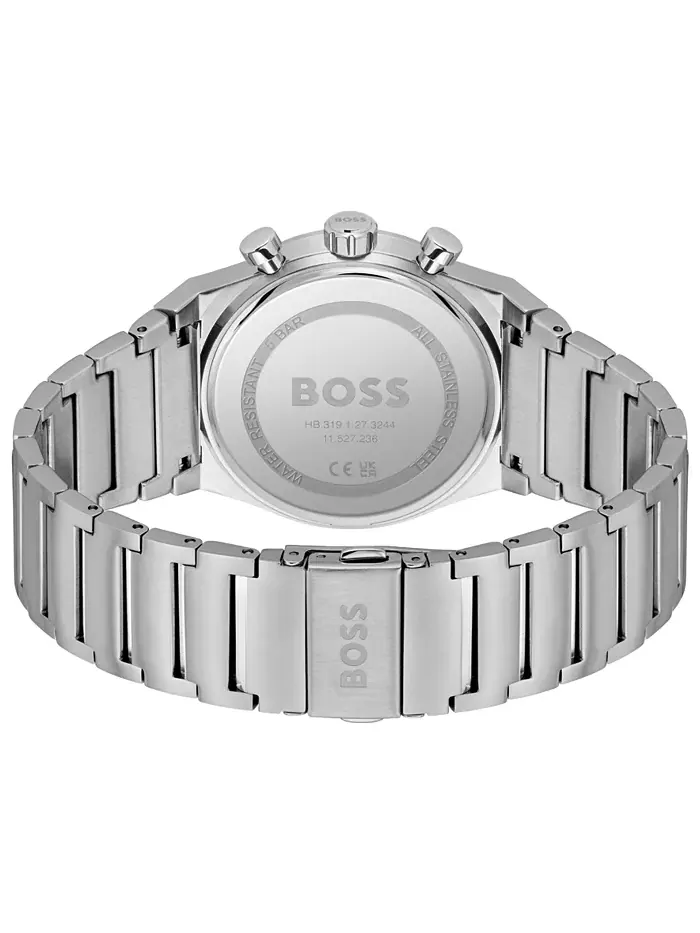 Мужские часы Candor Quartz Chronograph, стальной корпус с серебристым покрытием, 41 мм Hugo Boss — изображение 3 из 3