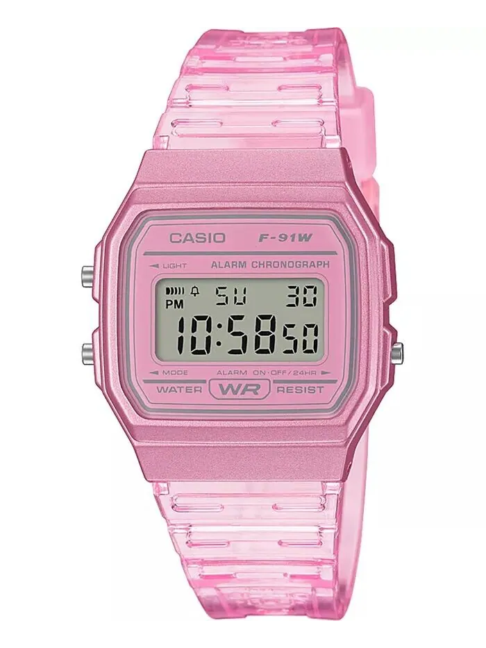 Цифровые часы унисекс с розовым желейным ремешком, 35,2 мм Casio — изображение 1 из 3