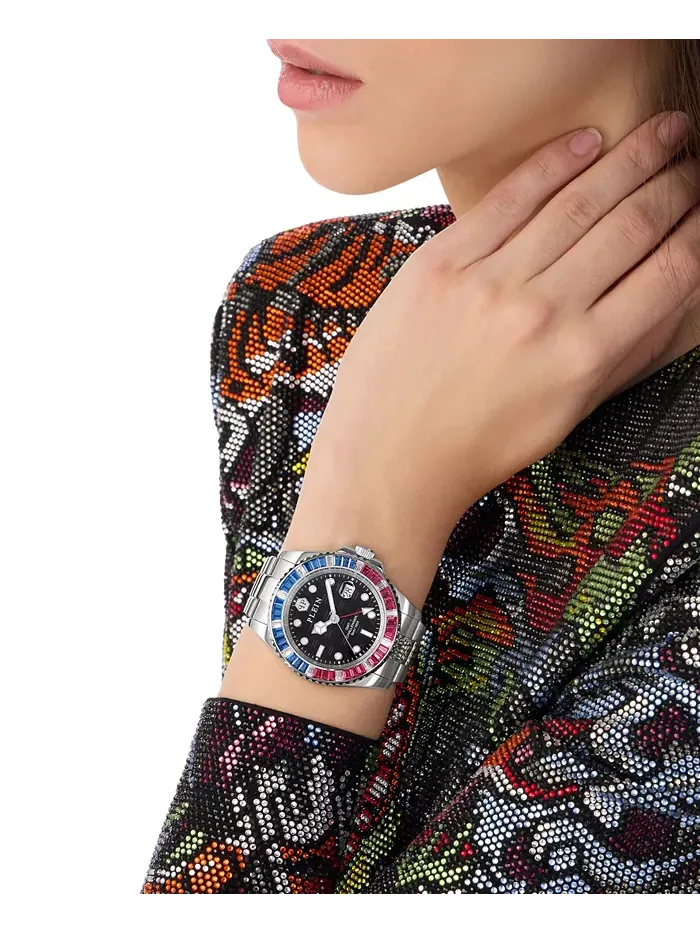 Мужские часы GMT со стальным браслетом 44 мм Philipp Plein — изображение 5 из 5
