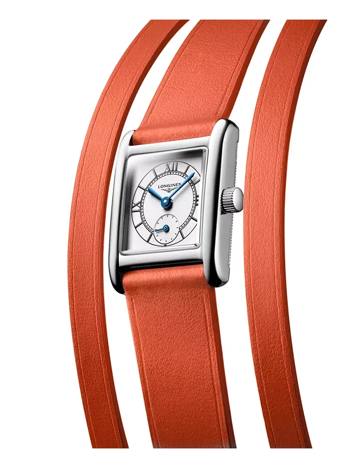 Женские часы Swiss Mini Dolcevita Orange с трехрядным кожаным ремешком, 29 мм Longines — изображение 2 из 3