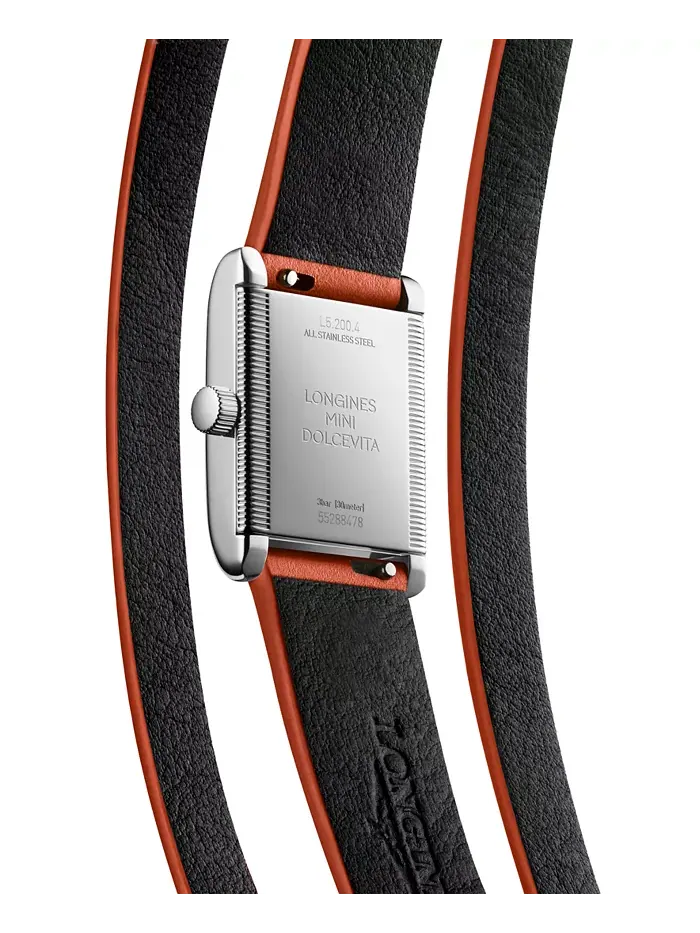 Женские часы Swiss Mini Dolcevita Orange с трехрядным кожаным ремешком, 29 мм Longines — изображение 3 из 3