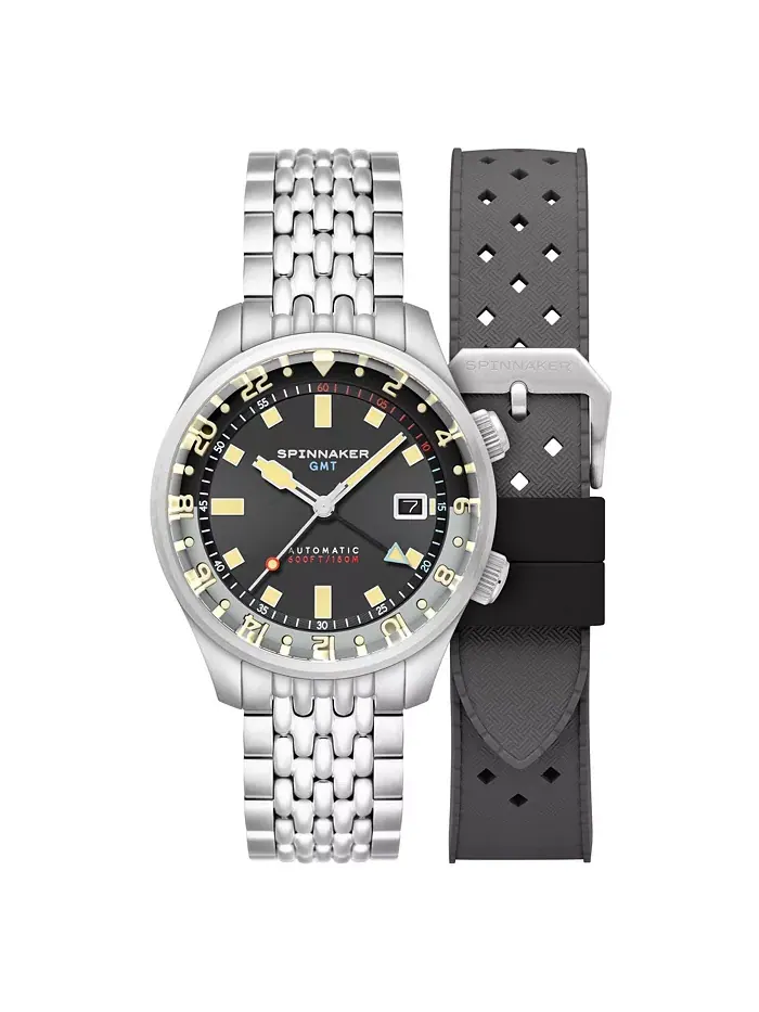 Мужские часы Bradner GMT с автоматическим механизмом, корпус из нержавеющей стали, браслет, 42 мм
