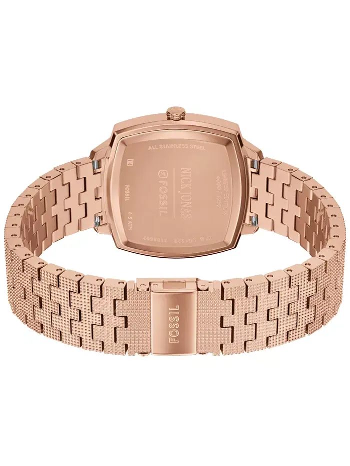 Унисекс часы Nick Jonas x Machine Luxe Marble Rose Gold-Tone из нержавеющей стали, 37 мм Fossil — изображение 4 из 10