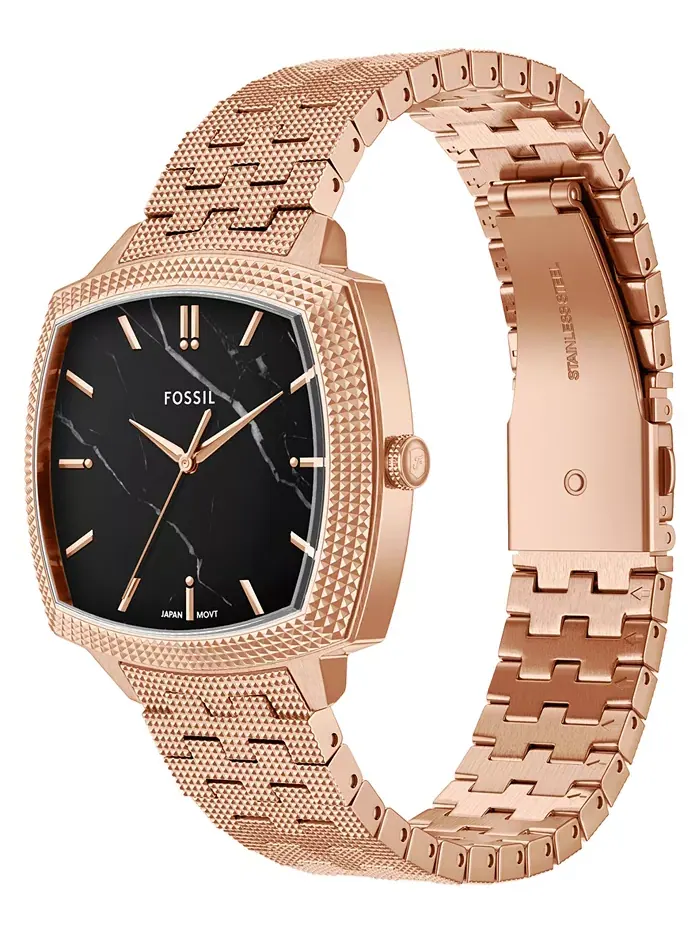 Унисекс часы Nick Jonas x Machine Luxe Marble Rose Gold-Tone из нержавеющей стали, 37 мм Fossil — изображение 7 из 10