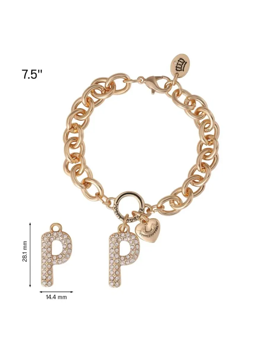 Браслет-цепочка с подвеской-буквой P Juicy Couture, Letter P — изображение 4 из 6