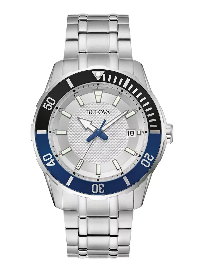 Мужские наручные часы 42 мм со стальным браслетом Bulova