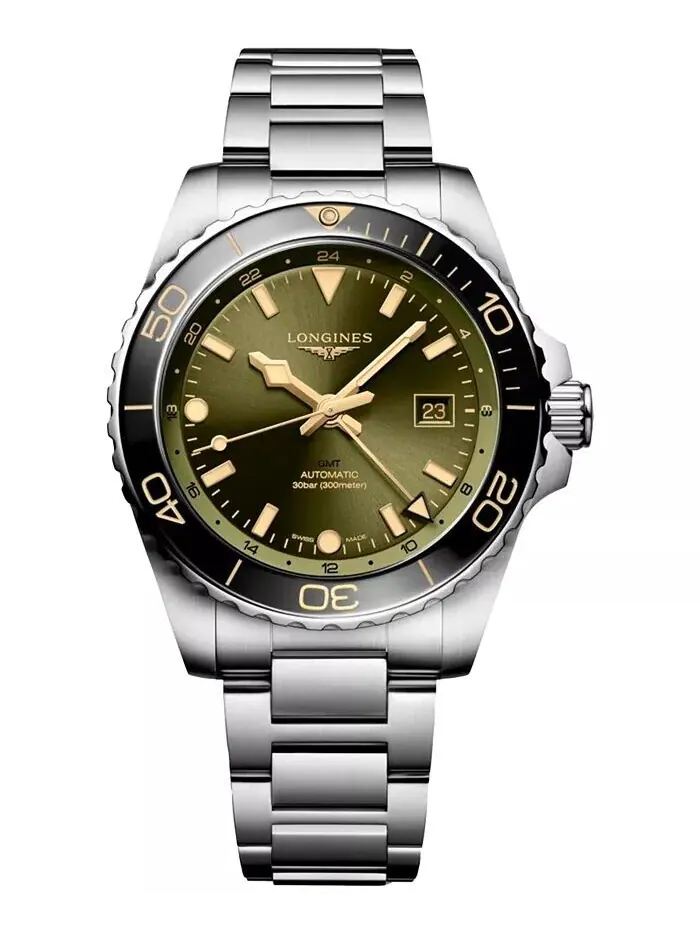 Мужские швейцарские автоматические часы Hydroconquest GMT с браслетом из нержавеющей стали, 43 мм — изображение 1 из 3