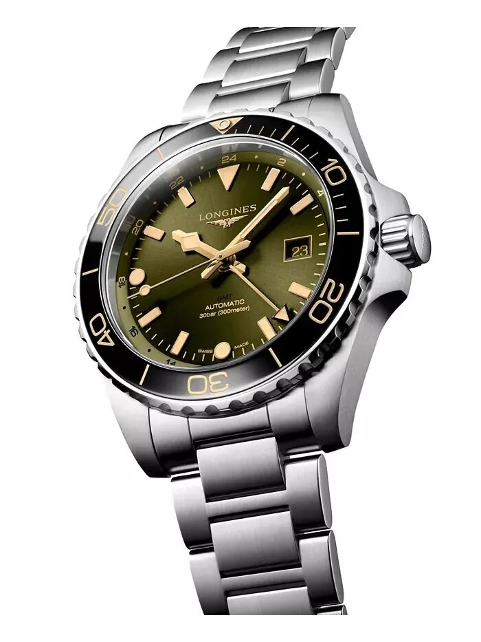 Мужские швейцарские автоматические часы Hydroconquest GMT с браслетом из нержавеющей стали, 43 мм — изображение 2 из 3