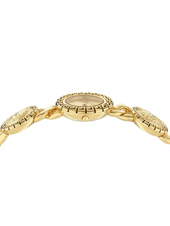 Женские часы Swiss La Greca Stud Icon Gold Ion Plated Link Bracelet 28mm Versace — изображение 2 из 3