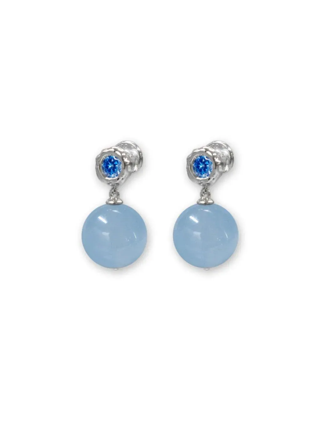 Серьги-подвески с аквамарином Isla Aquamarine Bead Drop Classicharms, Auqamarine