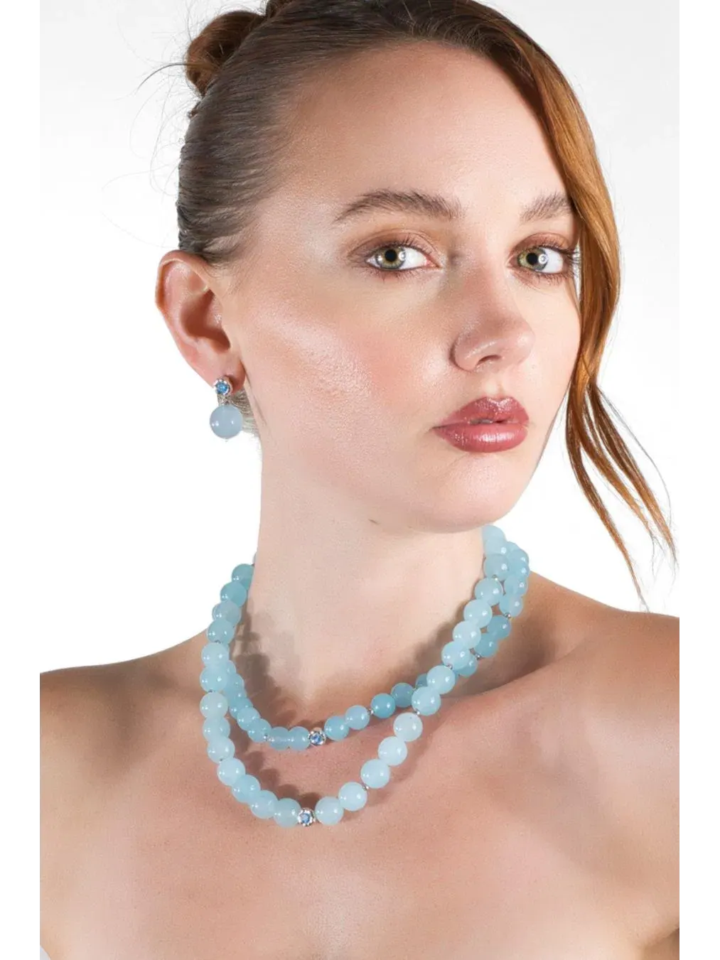 Серьги-подвески с аквамарином Isla Aquamarine Bead Drop Classicharms, Auqamarine — изображение 2 из 6