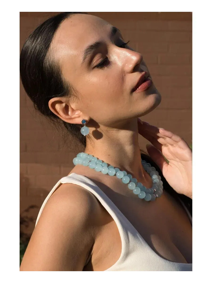 Серьги-подвески с аквамарином Isla Aquamarine Bead Drop Classicharms, Auqamarine — изображение 5 из 6