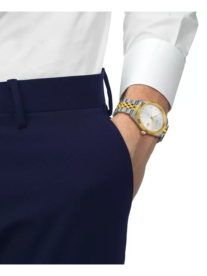 Мужские часы Swiss Ballade с двухцветным браслетом из нержавеющей стали, 40 мм Tissot — изображение 5 из 5