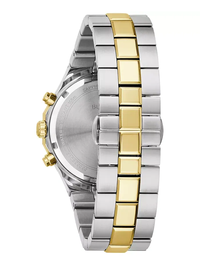 Мужские часы Prestige Chronograph с двухцветным браслетом из нержавеющей стали, 40 мм Bulova — изображение 2 из 5