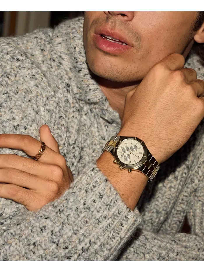 Мужские часы Prestige Chronograph с двухцветным браслетом из нержавеющей стали, 40 мм Bulova — изображение 5 из 5