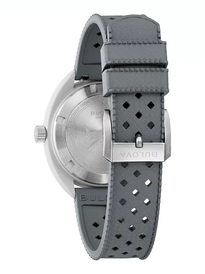 Мужские часы с серым ремешком из HNBR-резины для подводного плавания, 41 мм Bulova — изображение 4 из 6