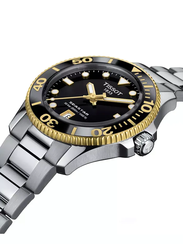 Унисекс-часы Seastar на стальном браслете серебристого цвета, 36 мм Tissot — изображение 3 из 6