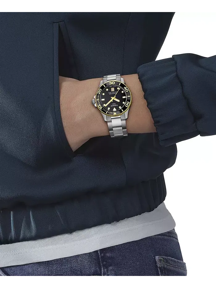 Унисекс-часы Seastar на стальном браслете серебристого цвета, 36 мм Tissot — изображение 6 из 6