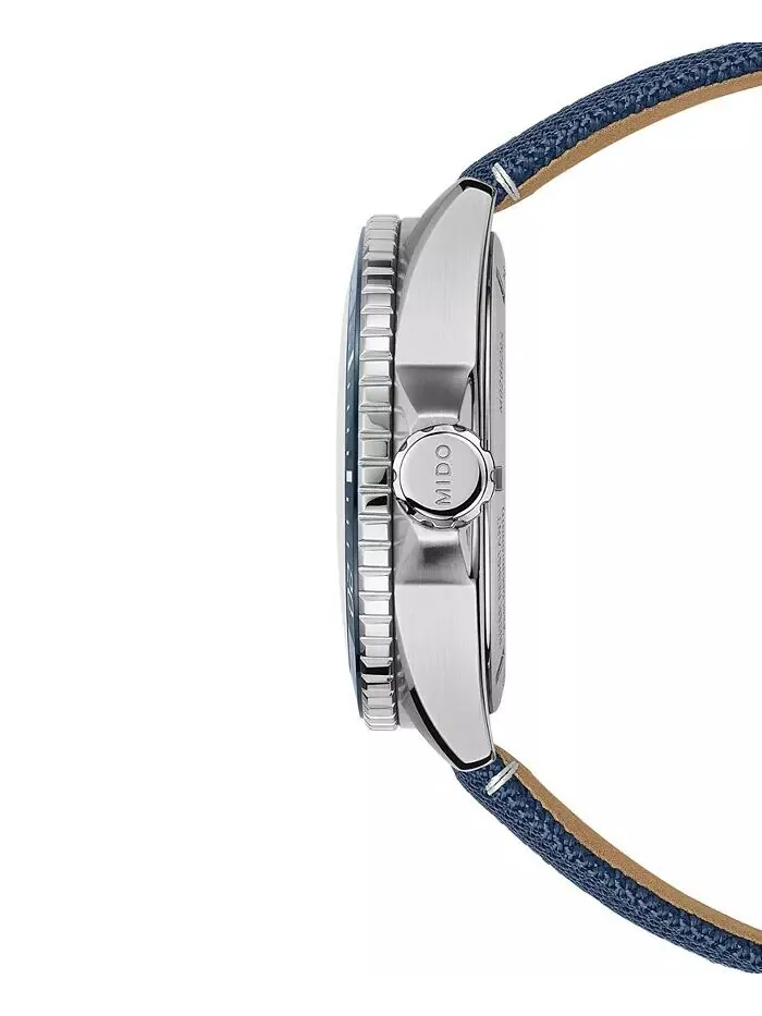 Мужские швейцарские автоматические часы Ocean Star GMT с синим тканевым ремешком, 44 мм Mido — изображение 3 из 4