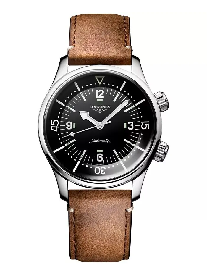 Мужские швейцарские автоматические часы Legend Diver с коричневым кожаным ремешком, 39 мм Longines — изображение 1 из 4