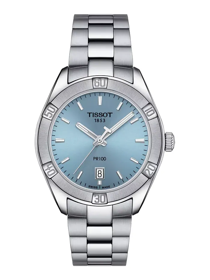 Женские наручные часы PR 100 Lady Sport со стальным браслетом, 36 мм Tissot — изображение 1 из 5
