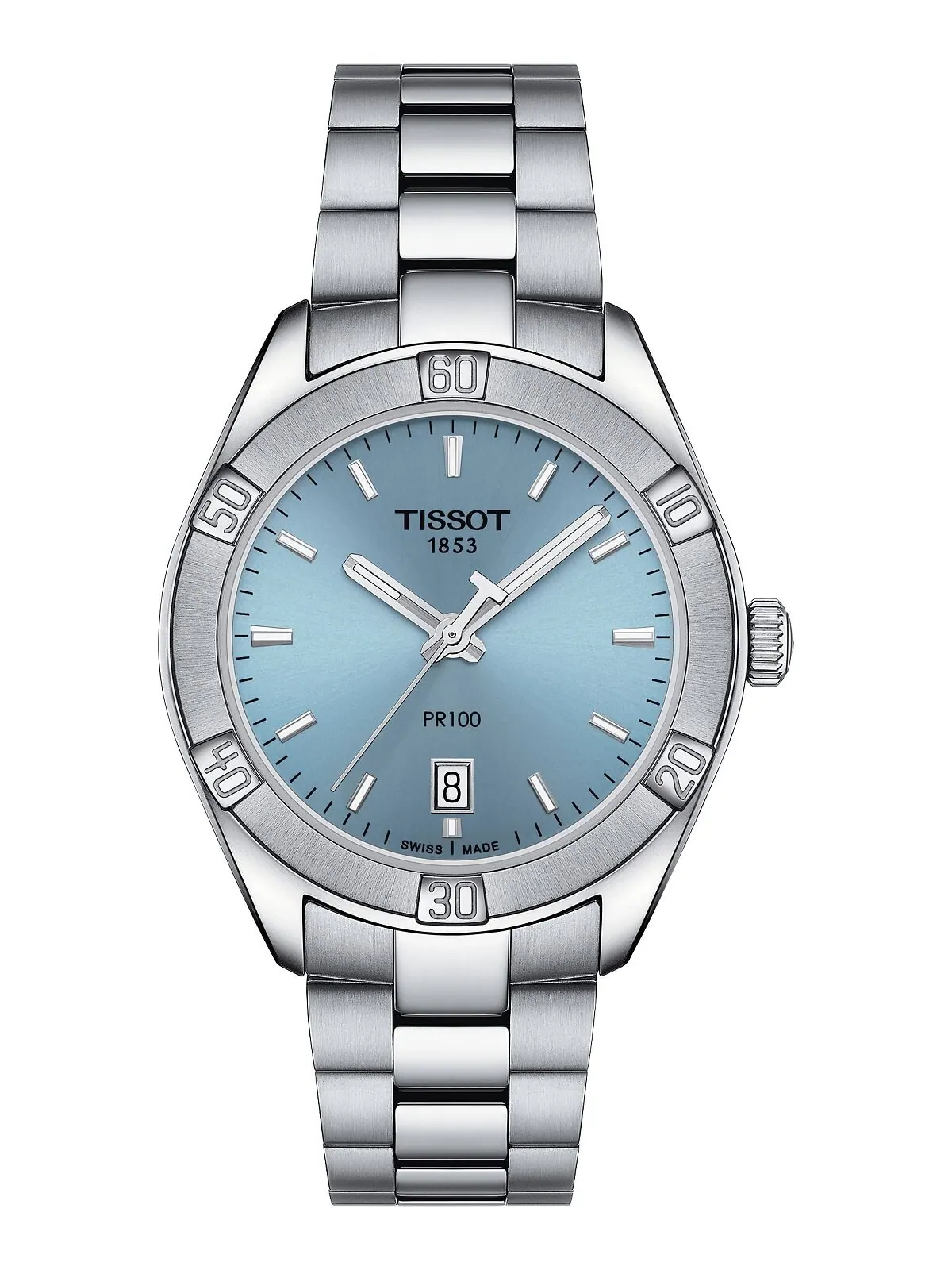 Женские часы PR 100 Lady Sport с браслетом из нержавеющей стали, 36 мм Tissot — изображение 1 из 5, оттенок синий