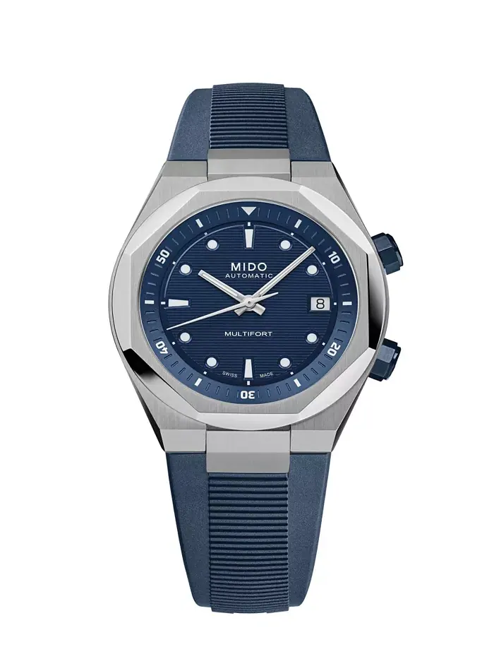 Унисекс Multifort 8 Blue резиновый швейцарский автоматический часовой механизм, 40mm Mido — изображение 1 из 3