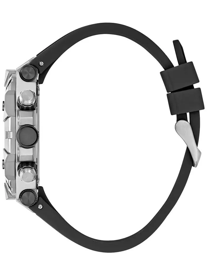 Мужские многофункциональные черные силиконовые часы 46 мм GUESS — изображение 2 из 8