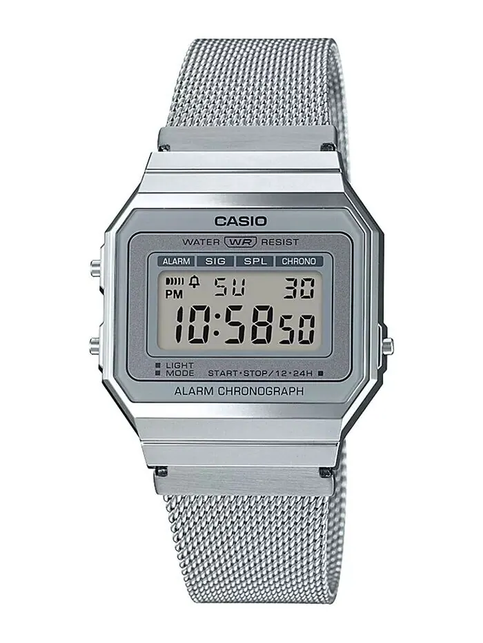Унисекс цифровые часы-браслет из нержавеющей стали с сеткой 35,5 мм Casio — изображение 1 из 5