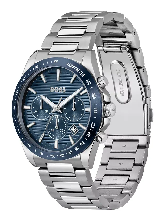 Мужские часы Strike Quartz Chronograph, серебристый корпус из нержавеющей стали, 41 мм Hugo Boss — изображение 2 из 3