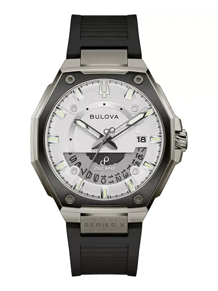 Мужские часы Luxury Series X HPQ Precisionist черные резиновые 42 мм Bulova