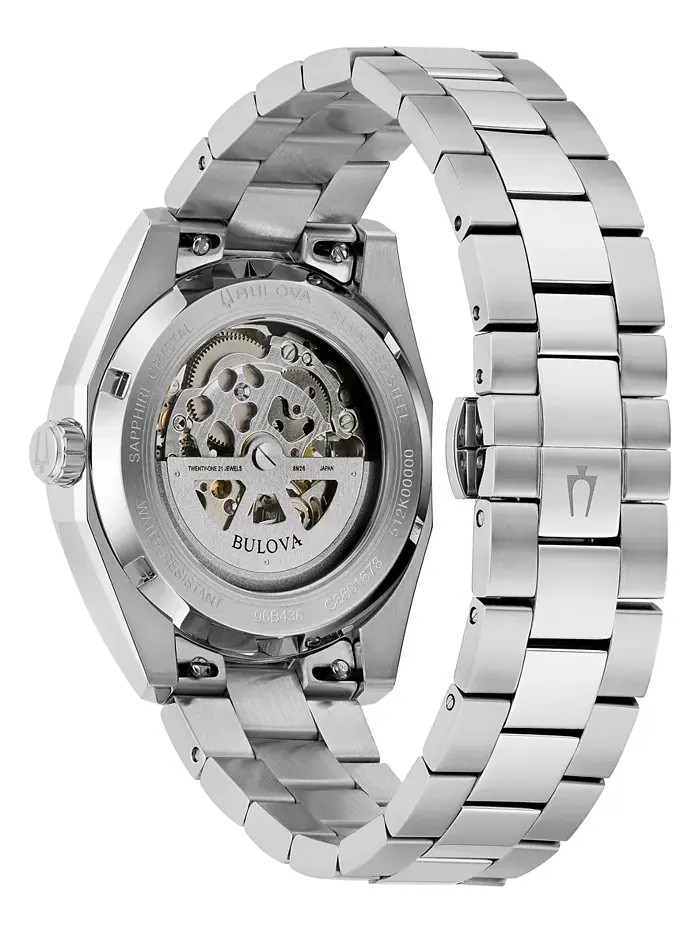 Мужские классические часы Surveyor Automatic с серебристым стальным браслетом 39mm Bulova — изображение 3 из 3