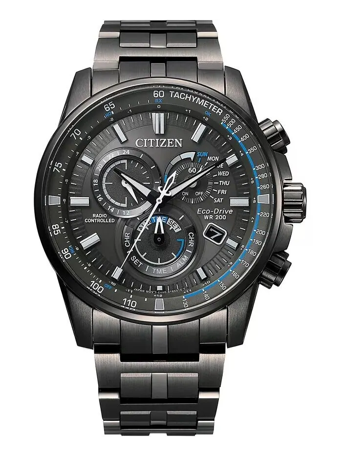 Мужские часы Eco-Drive PCAT серые с браслетом из нержавеющей стали, 43 мм Citizen