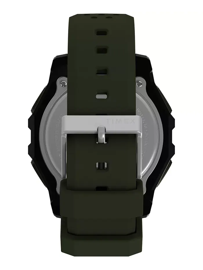 Мужские хронографные часы с зеленым силиконовым ремешком, 49 мм Timex — изображение 3 из 5