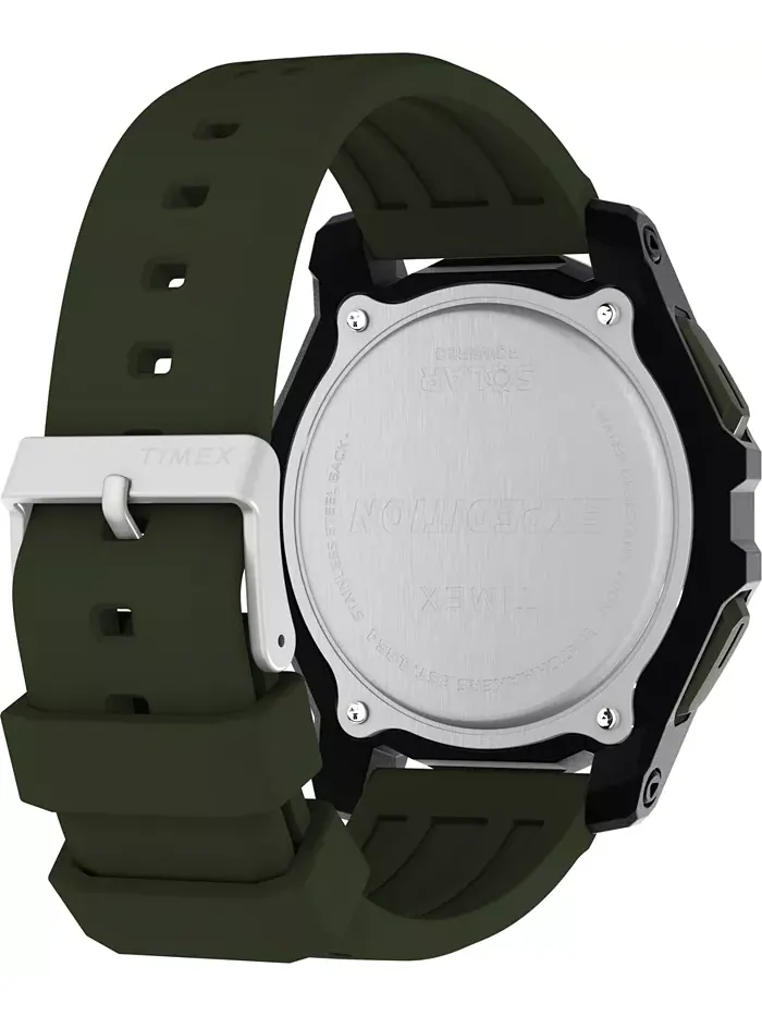 Мужские хронографные часы с зеленым силиконовым ремешком, 49 мм Timex — изображение 4 из 5