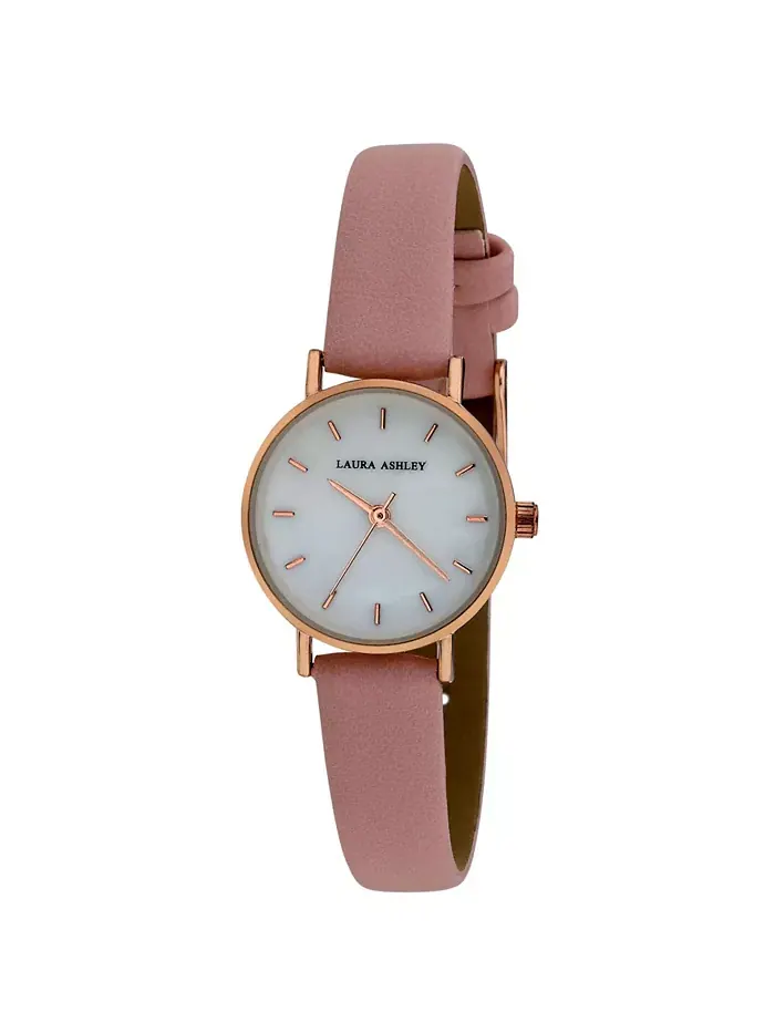 Женские миниатюрные часы на ремешке Mini Slim Clean Pink Polyurethane, 26 мм Laura Ashley